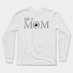 Cat Mom design in green Long Sleeve T-Shirt